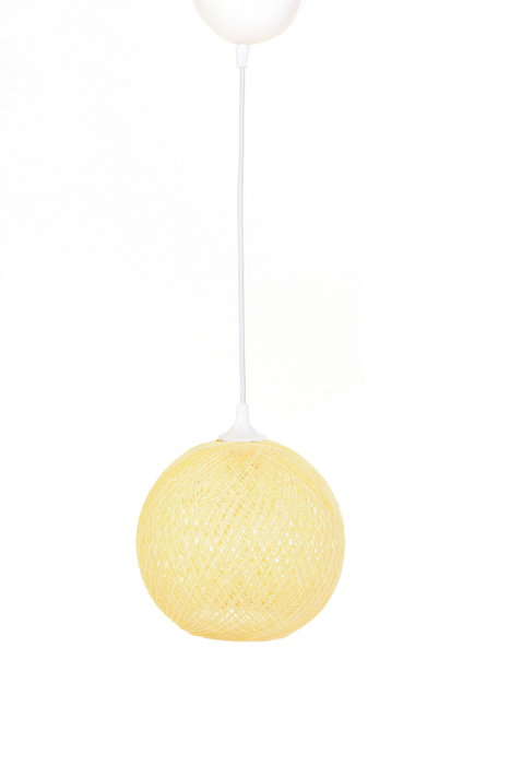 Opviq Lámpara de araña de yute hecha a mano, Amarillo y blanco Opviq Lámpara de araña de yute hecha a mano, Amarillo y blanco